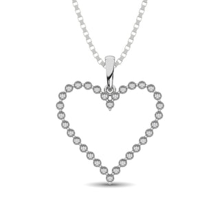 Sterling Silver 1/10 Ct.Tw. Diamond Heart Pendant