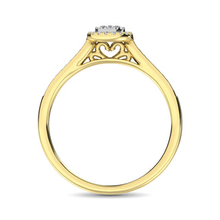 10K Yellow Gold 1/4 Ct.Tw. Diamond Heart Ring