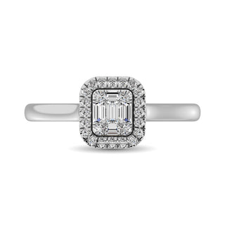 14K White Gold  1/4 Ct.Tw. Diamond Fashion Ring
