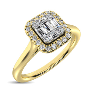 14K Yellow Gold  1/4 Ct.Tw. Diamond Fashion Ring