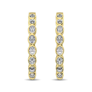 14K Yellow Gold 1/3 Ct.Tw. Diamond Hoop Earrings