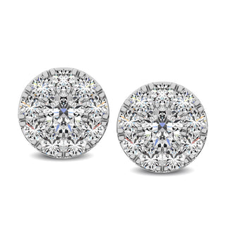 Diamond 1/4 Ct.Tw. Round Frame Stud Earrings