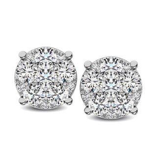 Diamond 9/10 Ct.Tw. Flower Stud Earrings