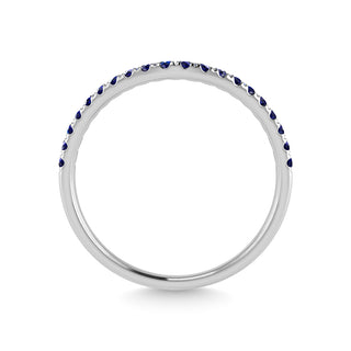 14K White Gold Blue Sapphire 1/5 Ct.Tw. Curve Band