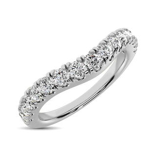 14K White Gold 1/2 Ct.Tw. Diamond Curve Band