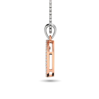 Diamond 1/5 Ct.Tw Oval Shape Pendant in 10K Rose Gold