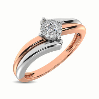 10K Two Tone 1/10 Ct.Tw. Diamond Engagement Ring