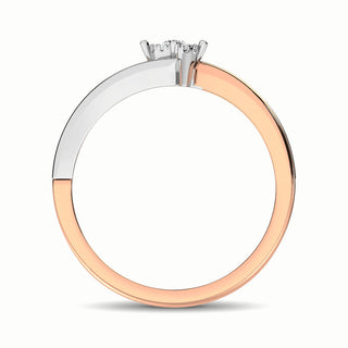 10K Two Tone 1/10 Ct.Tw. Diamond Engagement Ring