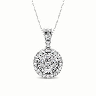 10K White Gold 1/2 Ct.Tw. Diamond Pendant
