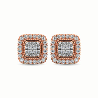 10K Rose Gold 1/3 Ct.Tw. Diamond Stud Earrings