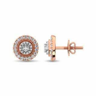 10K Rose Gold 1/3 Ct.Tw. Diamond Stud Earrings