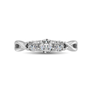 10K White Gold 1/5 Ct.Tw. Diamond Three Stone Ring