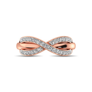 10K Rose Gold 1/4 Ct.Tw. Diamond Cross Over Ring