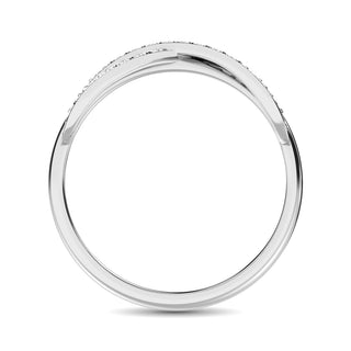 10K White Gold 1/4 Ct.Tw. Diamond Cross Over Ring