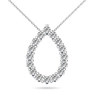 14K White Gold 3/8 Ct.Tw. Diamond Tear Drop Pendant