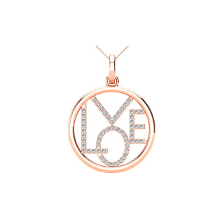 Diamond 1/10 Ct.Tw. LOVE Pendant in 10K Rose Gold