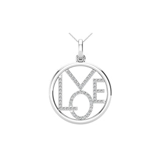 Diamond 1/10 Ct.Tw. LOVE Pendant in 10K White Gold