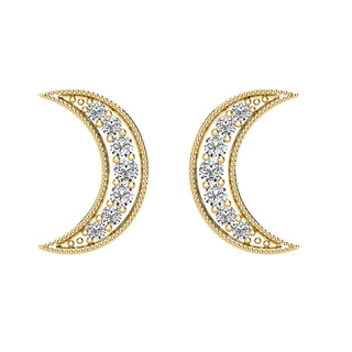 Diamond 1/6 Ct.Tw. Crescent Moon Earrings in 10K Yellow Gold