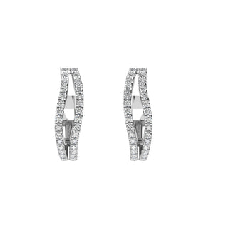14K White Gold 1/4 Ct.Tw. Diamond Hoop Earrings