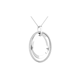 14K White Gold 1/2 Ct.Tw. Diamond Double Frame Pendant