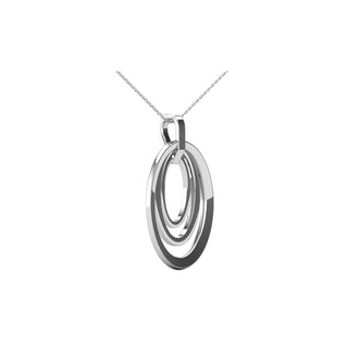 14K White Gold 1/5 Ct.Tw. Diamond Oval Frame Pendant