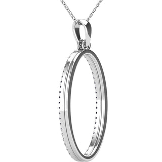 Diamond 1/5 Ct.Tw Oval Shape Pendant in 10K White Gold