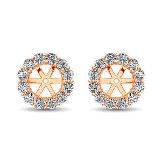 14K Rose Gold Diamond 1/2 Ct.Tw. Earrings Jacket