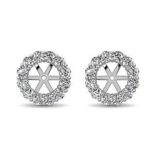 14K White Gold Diamond 1/2 Ct.Tw. Earrings Jacket