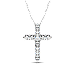 Diamond 1/3 Ct.Tw. Cross Pendant in 14K White Gold