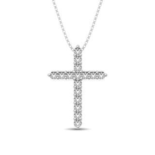 Diamond 2/7 Ct.Tw. Cross Pendant in 14K White Gold