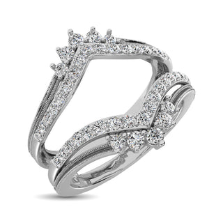 14K White Gold 1/2 Ct.Tw. Diamond Guard Ring