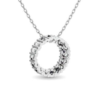 Diamond Open Circle Pendant 1/4 ct tw Round Cut in 10K White Gold
