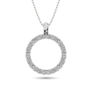 Diamond Circle Pendant 1/4 ct tw in 14K White Gold