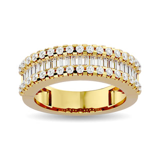 Diamond 1 ct tw Round and Tapper Fashion  Ring  in 10K Yellow Gold