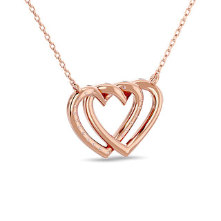 Diamond Duel Heart Fashion Necklace 1/8 ct tw in 10K Rose Gold