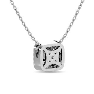 Diamond 1/4 Ct.Tw. Round and Baguette Fashion Pendant in 14K White Gold