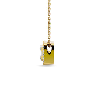 Diamond 1/4 Ct.Tw. Round and Baguette Fashion Pendant in 14K Yellow Gold