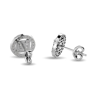 Diamond 3/8 Ct.Tw. Round and Baguette Fashion Earrings in 14K White Gold