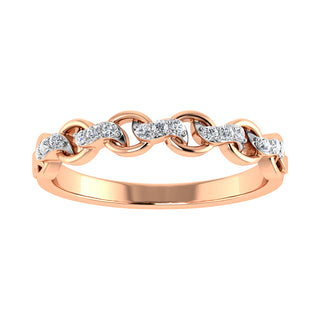 10K Rose Gold 1/10 Ct.Tw. Diamond Fashion Ring