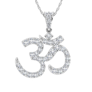 Diamond 1/4 Ct.Tw. Om Pendant in 10K White Gold