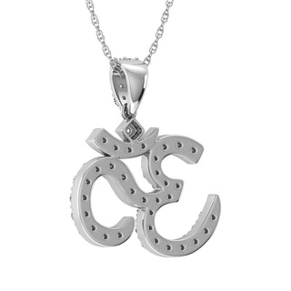 Diamond 1/4 Ct.Tw. Om Pendant in 10K White Gold