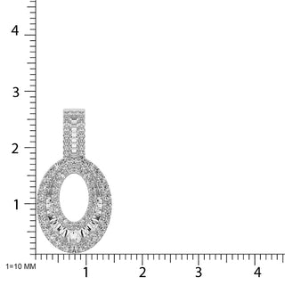 Diamond 5/8 Ct.Tw. Round and Baguette Fashion Pendant in 14K White Gold