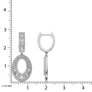 Diamond 1 Ct.Tw. Hoop Earrings in 14K White Gold