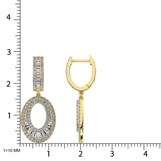 Diamond 1 Ct.Tw. Hoop Earrings in 14K Yellow Gold