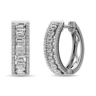 Diamond 1/2 Ct.Tw. Hoop Earrings in 14K White Gold