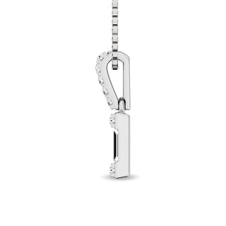 Diamond 1/6 Ct.Tw. Round and Baguette Fashion Pendant in 14K White Gold