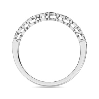 Diamond 1/5 Ct.Tw. Round and Baguette Fashion Ring in 10K White Gold