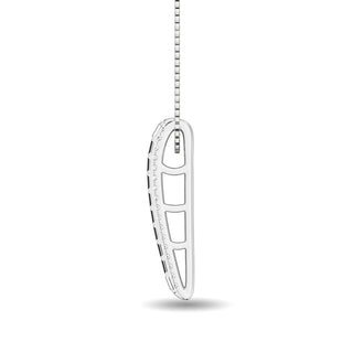 Diamond 1/4 Ct.Tw. Round and Baguette Fashion Pendant in 10K White Gold