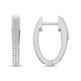 Diamond 1/2 ct tw Hoop Earrings in 10K White Gold