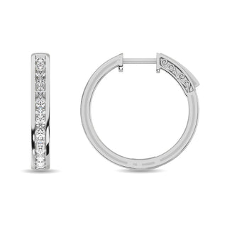 Diamond 2 ct tw Hoop Earrings in 14K White Gold